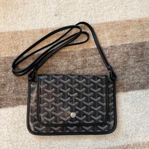 Goyard small Plumet crossbody wallet bag black brown
